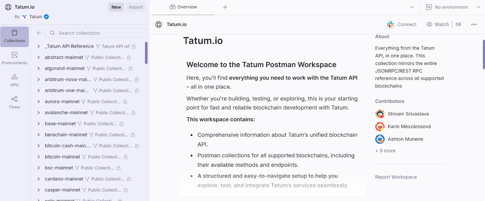 Tatum Postman workspace