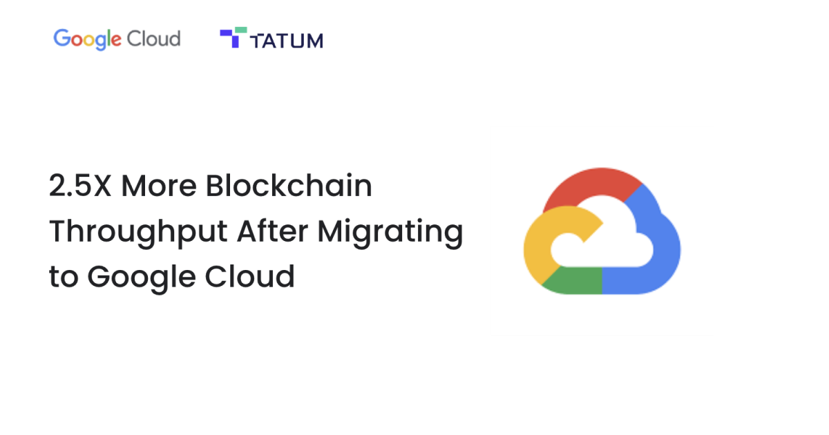 Banner saying "2.5X More Blockchain Throughput After Migrating to Google Cloud"
